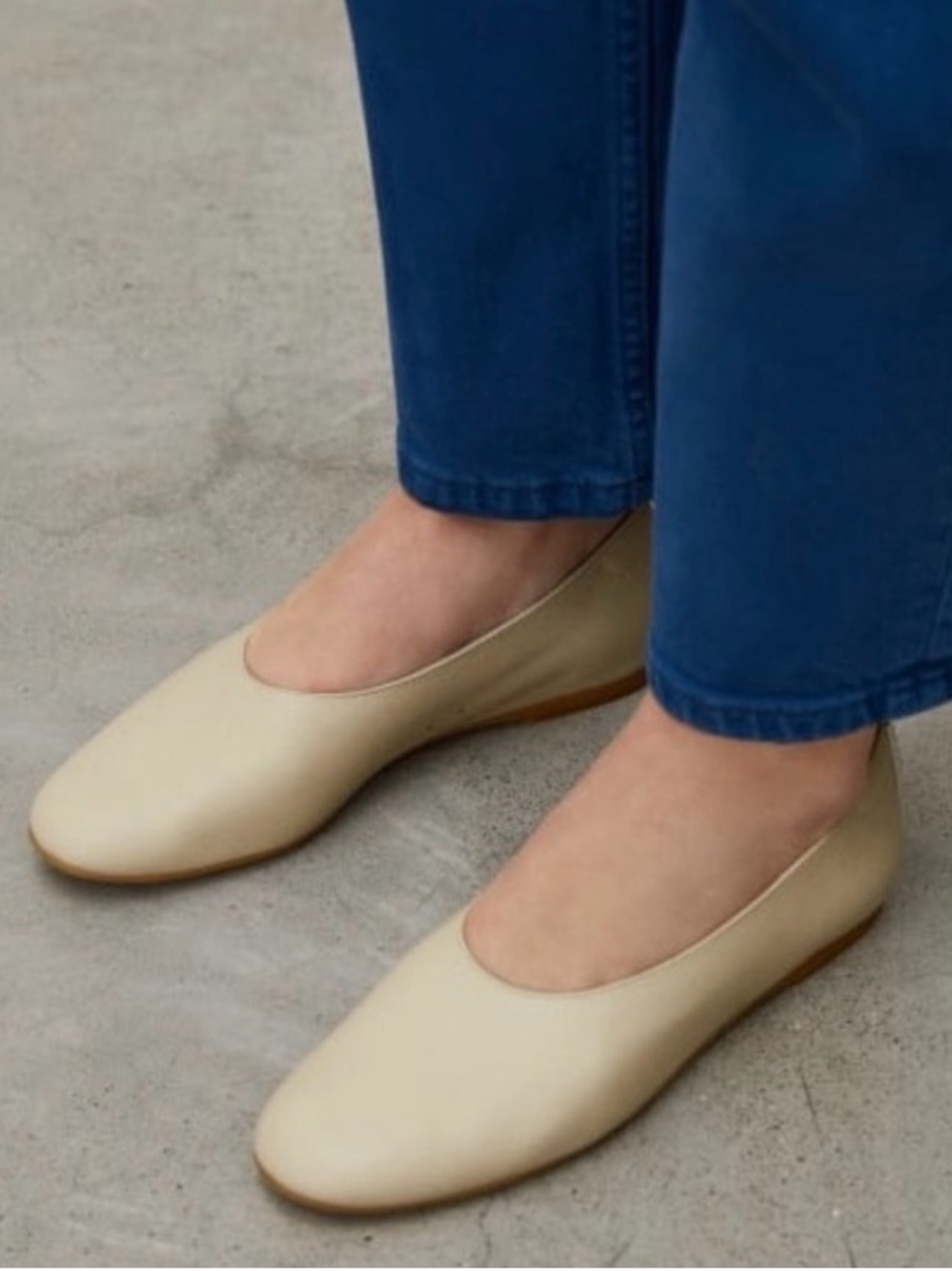 Everlane the day glove leather flats made neutral tan size 7